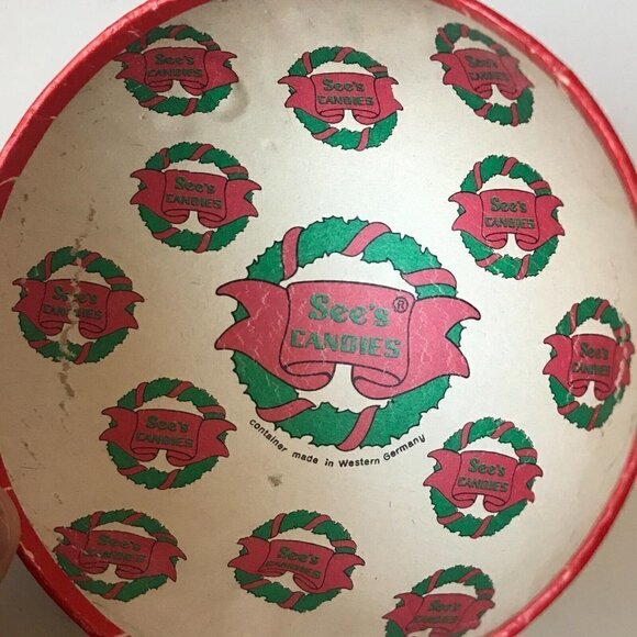 Vintage Sees Candies West Germany Paper Mache Snowman Candy Container Ornament - Picture 12 of 14